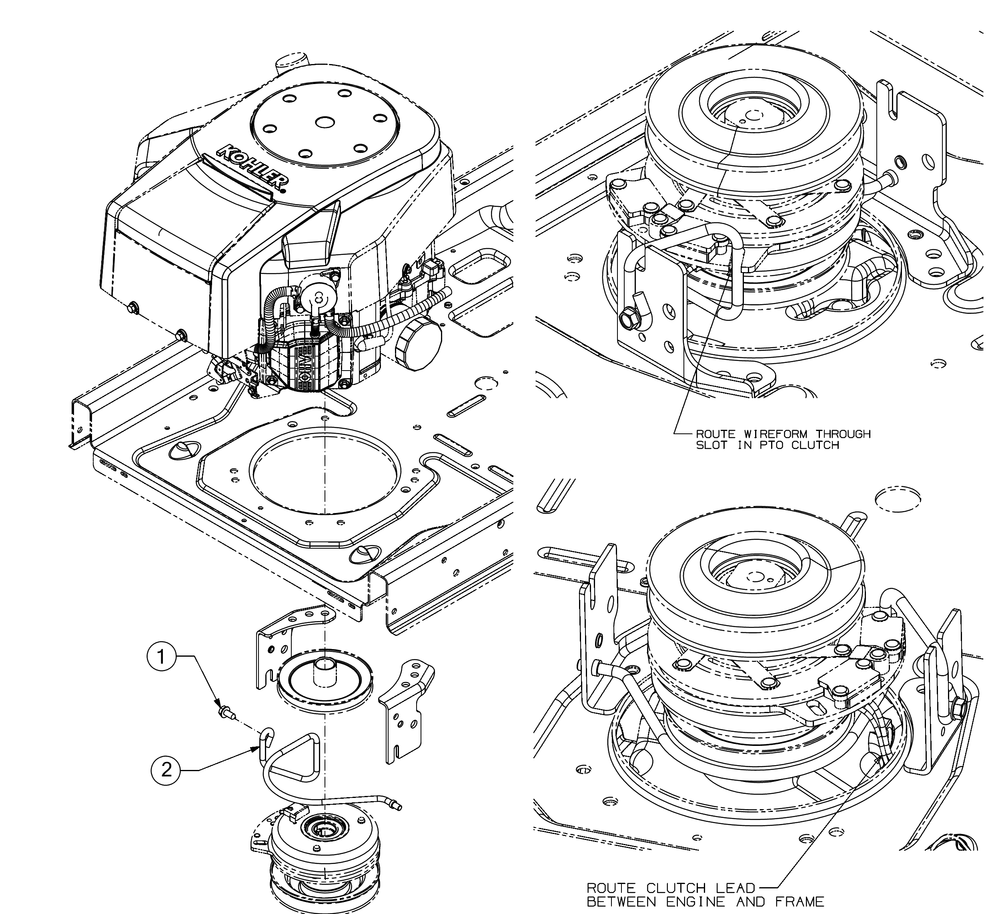 Clutch Keeper Diagram and Parts List for Z-FORCESX60KW (17AIDGJD010)(2017) Cub Cadet Lawn Tractor
